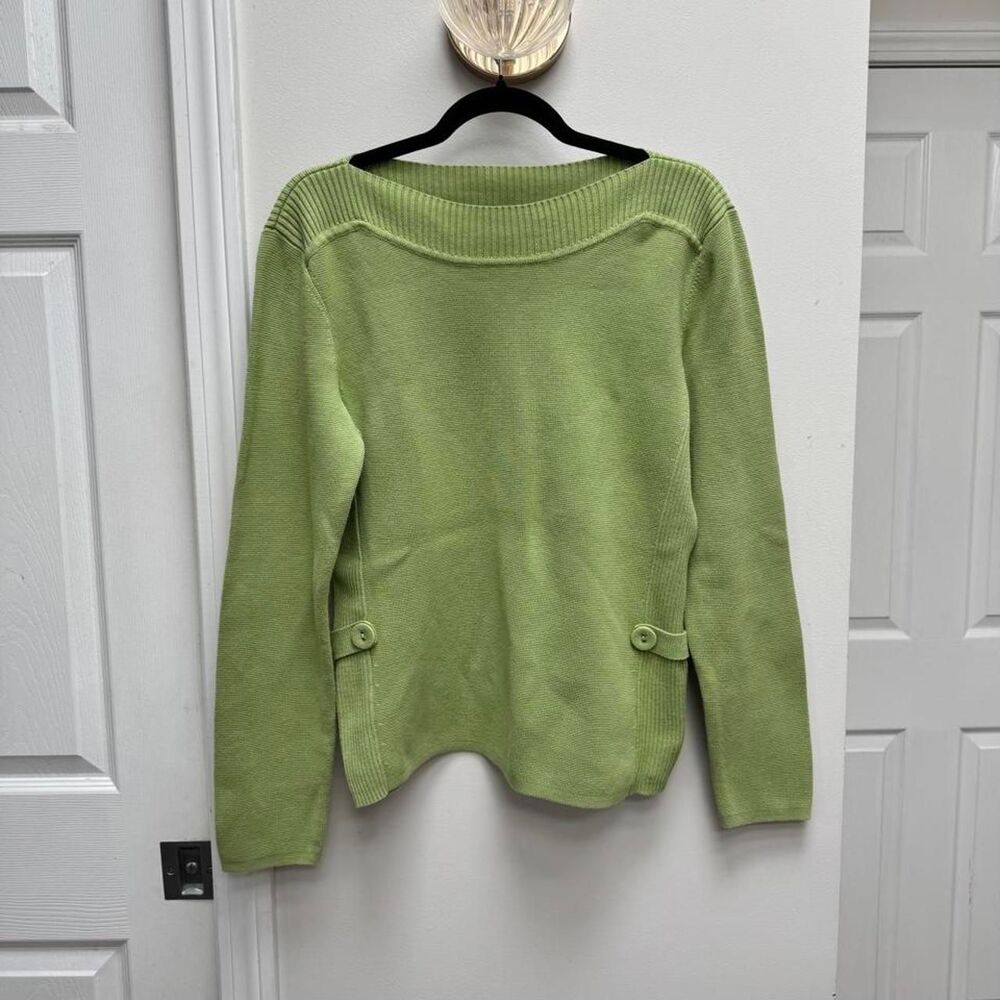 Pistachio Green Cotton Ribbed Sweater - Picture 7 of 8